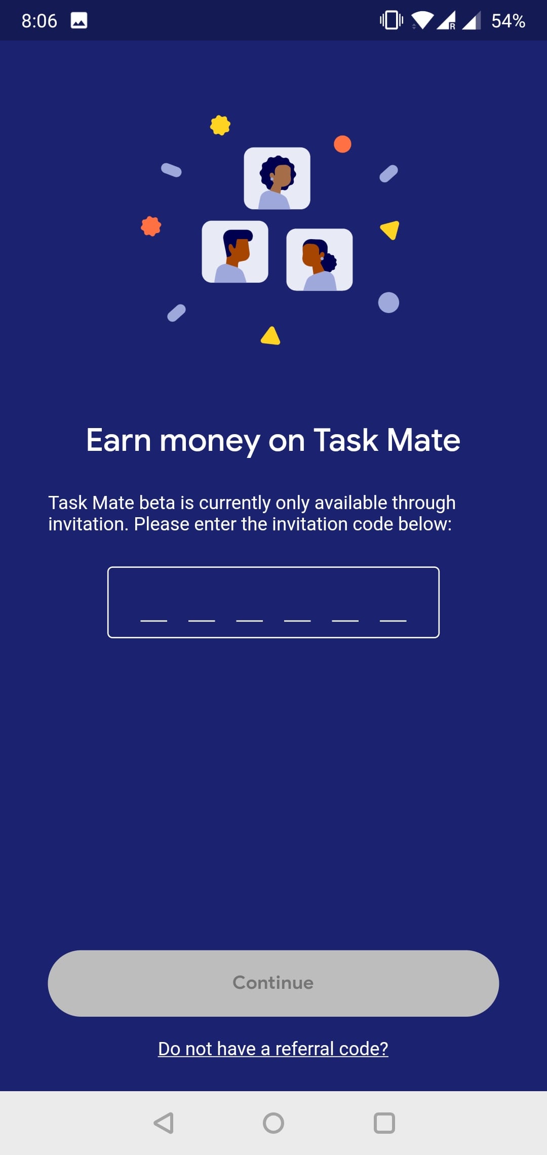 Enter your Task mate referral code