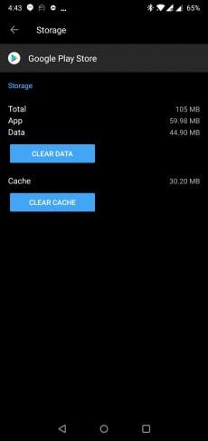 Clear Google play Store Data and Cache Files