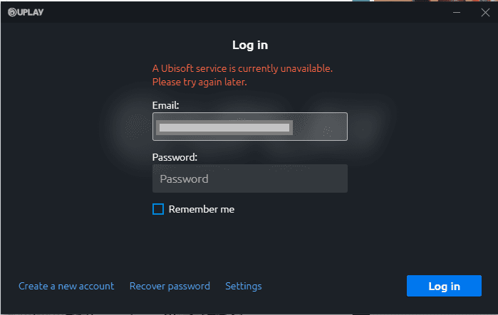 ubisoft connect a ubisoft service is currently unavailable