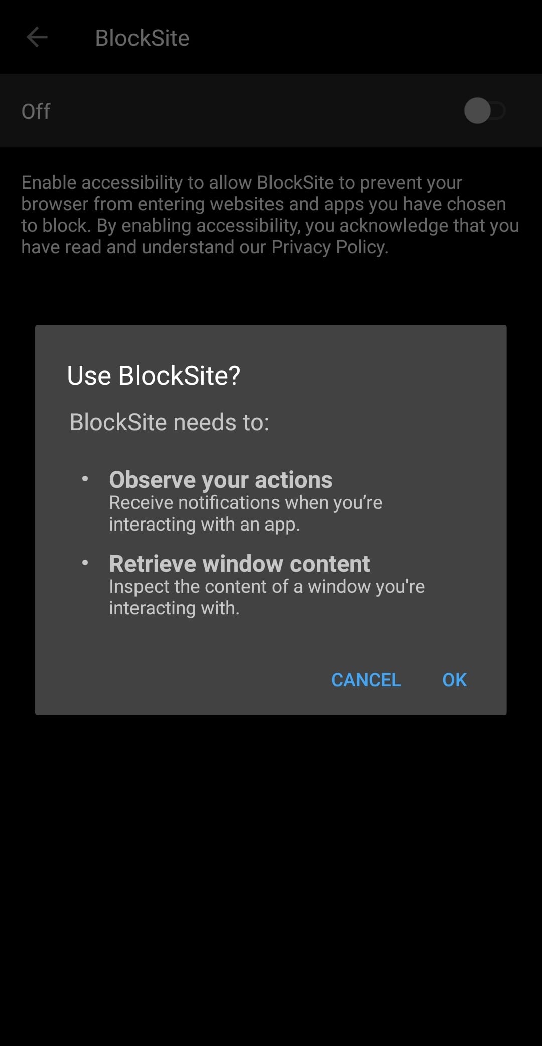 Block websites on chrome android