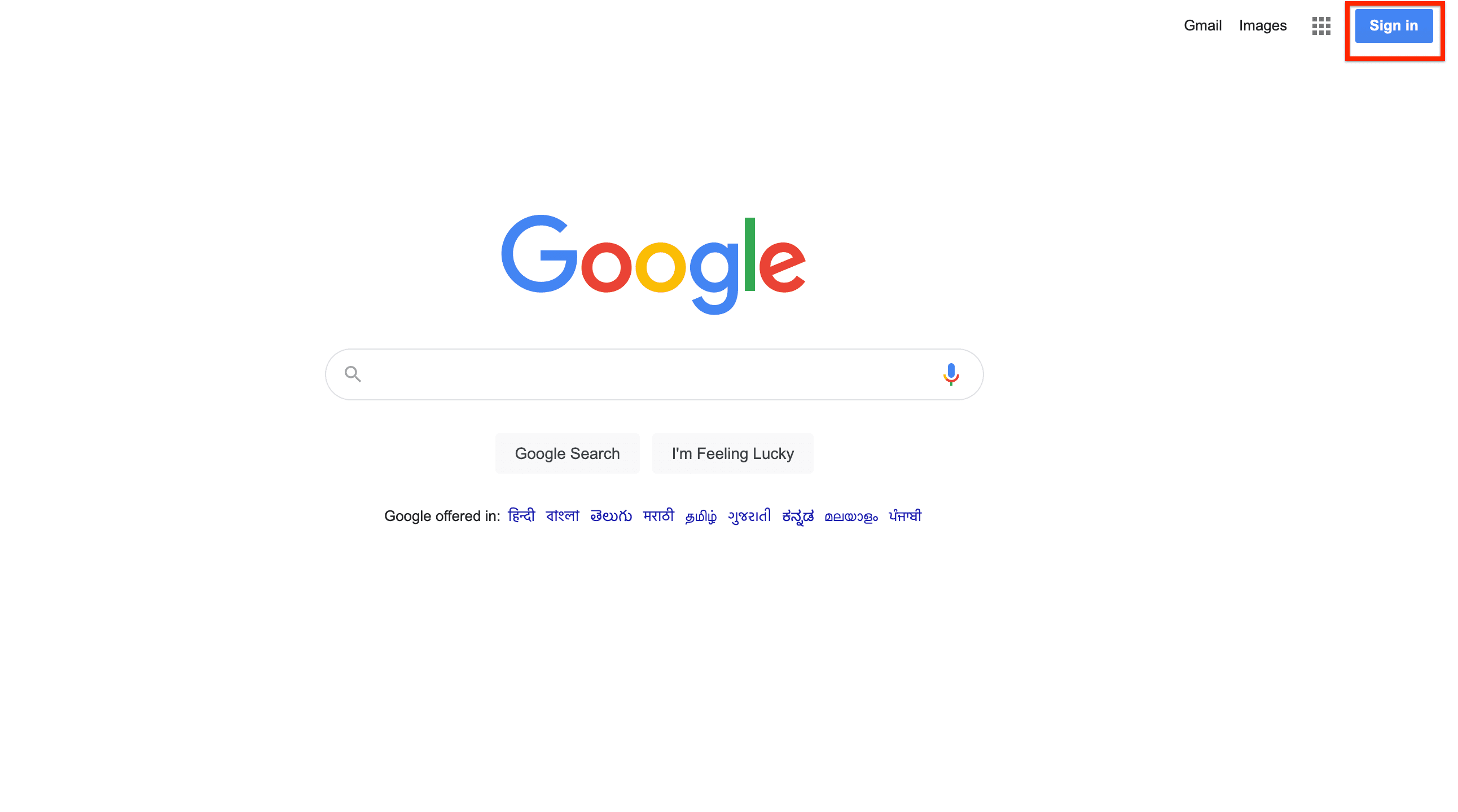 google homepage