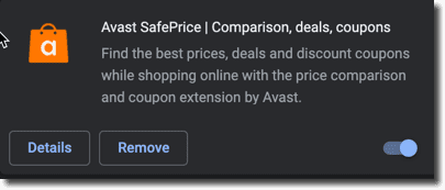 disable avast safeprice permanently