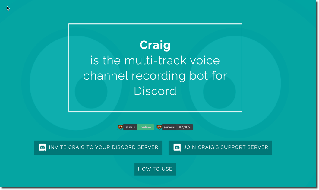 craig audio recording bot discord